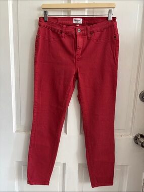 Women's Red Skinny Jeans - Slim Stretch Denim